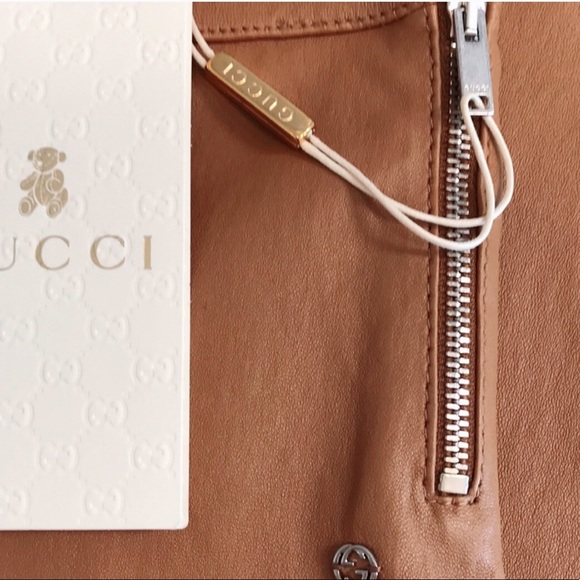 NWT GUCCI Mouve Kids Leather Leggings - Picture 2 of 7